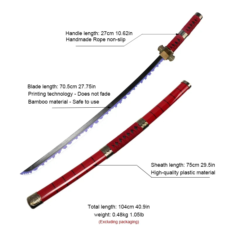 2026 3-pcs Roronoa Zoro Swords - Cosplay Prop Katana recension och pris